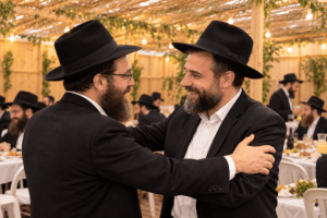 שני חסידי חב״ד משוחחים בניו יורק על פירעון חוב לפי ההלכה